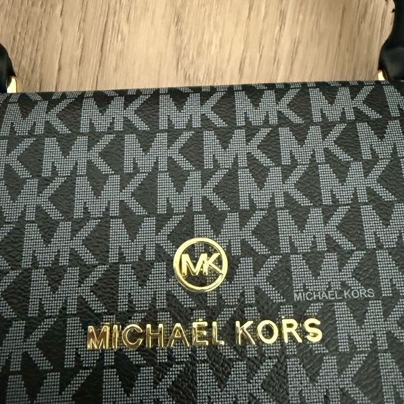 Michael Kors Black and Grey MK Logo Top-Handle Crossbody - Picture 2 of 4